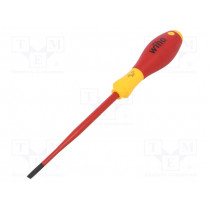 35501; Screwdriver; insulated,slim; slot; 4,5x1,0mm; Blade length: 125mm; WIHA
