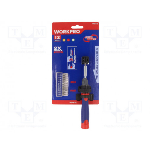 W021178; Kit: screwdrivers; Phillips,Torx®,slot; Workpro