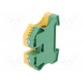 1717740000 WPE 35N; Splice terminal: rail; 35mm2; ways: 1; terminals: 2; yellow-green; WEIDMÜLLER 1717740000 WPE 35N; Splice terminal: rail; 35mm2; ways: 1; terminals: 2; yellow-green; WEIDMÜLLER