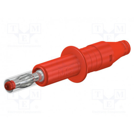 66.9584-22; Plug; 4mm banana; 32A; 600V; red; insulated; 2.5mm2; Mounting: screw; STÄUBLI