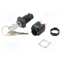 XB6CGC5B; Switch: rotary with key; Stabl.pos: 2; NC + NO; 16mm; black; none; SCHNEIDER ELECTRIC