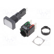 XB6DF1B5B; Switch: push-button; Stabl.pos: 2; NC + NO; 16mm; white; LED; Pos: 2; SCHNEIDER ELECTRIC