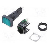 XB6DW3B1B; Switch: push-button; Stabl.pos: 1; NO; 16mm; green; LED; 12÷24VDC; SCHNEIDER ELECTRIC