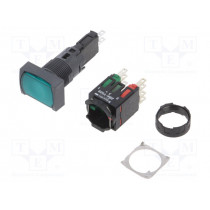 XB6DW3B5B; Switch: push-button; Stabl.pos: 1; NC + NO; 16mm; green; LED; Pos: 2; SCHNEIDER ELECTRIC