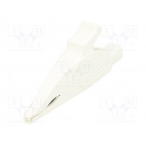 66.9575-29; Crocodile clip; 32A; 1kVDC; white; Grip capac: max.30mm; STÄUBLI
