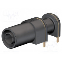 66.9040-21; Socket; 4mm banana; 24A; 33mm; black; gold-plated; PCB,on panel; STÄUBLI