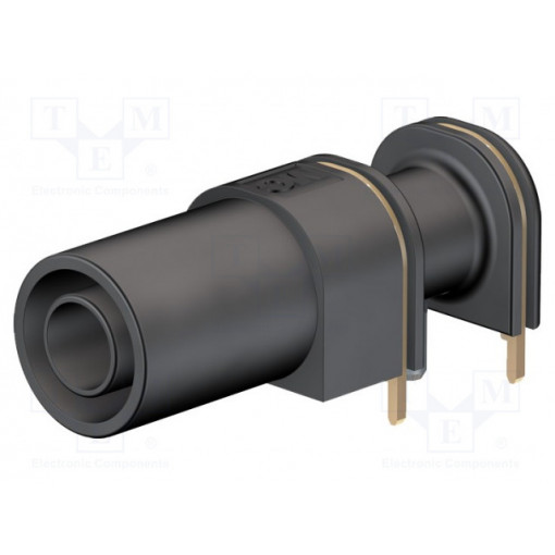 66.9040-21; Socket; 4mm banana; 24A; 33mm; black; gold-plated; PCB,on panel; STÄUBLI