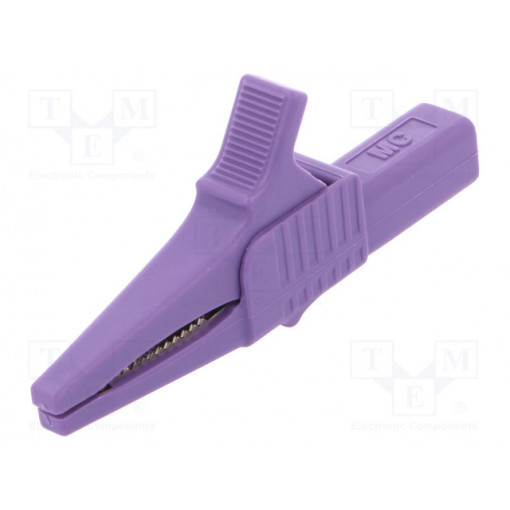 66.9755-26; Crocodile clip; 32A; 1kVDC; violet; Grip capac: max.20mm; STÄUBLI