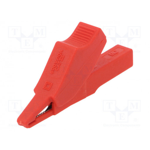 65.9188-22; Crocodile clip; 10A; red; Plating: nickel plated; Socket size: 2mm; STÄUBLI 65.9188-22; Crocodile clip; 10A; red; Plating: nickel plated; Socket size: 2mm; STÄUBLI