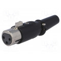 ; Plug; XLR; female; PIN: 3; straight; for cable; gold-plated;  ; Plug; XLR; female; PIN: 3; straight; for cable; gold-plated;