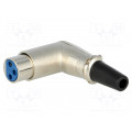 ; Plug; XLR; female; PIN: 3; angled 90°; for cable;  ; Plug; XLR; female; PIN: 3; angled 90°; for cable;