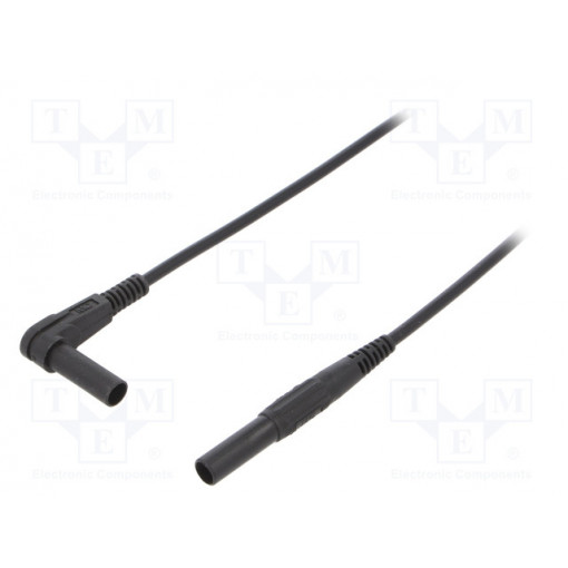 66.9005-20021; Test lead; 19A; Len: 2m; black; Plating: nickel plated; STÄUBLI