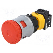 XN4E-BL403MRH; Switch: emergency stop; Stabl.pos: 2; NC x3; 30mm; red; IP65; Pos: 2; IDEC