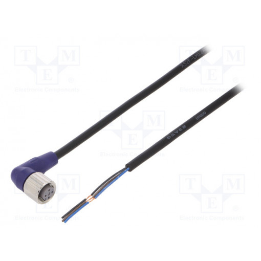 XS2F-LM12PVC3A5M; Connection lead; M12; PIN: 3; angled; 5m; plug; 0.8A; -10÷65°C; IP67; OMRON