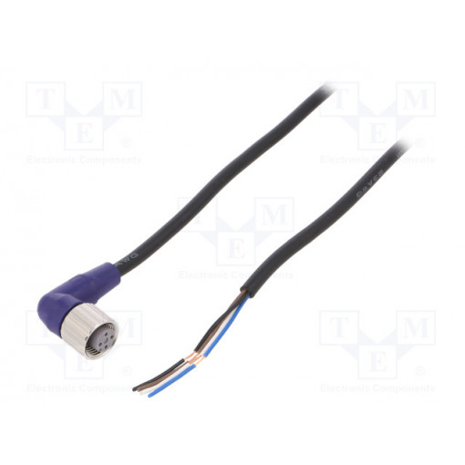 XS2F-LM12PVC4A5M; Connection lead; M12; PIN: 4; angled; 5m; plug; 0.8A; -10÷65°C; IP67; OMRON