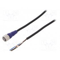XS2F-LM12PVC4S5M; Connection lead; M12; PIN: 4; straight; 5m; plug; 0.8A; -10÷65°C; OMRON