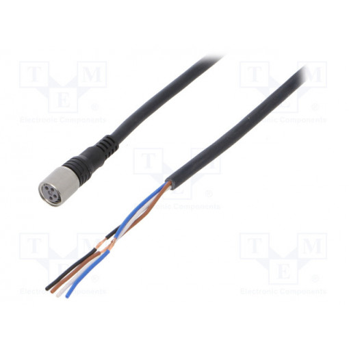 XS3F-E421-405-A; Connection lead; M8; PIN: 4; straight; 5m; plug; 1A; -25÷70°C; IP67; OMRON