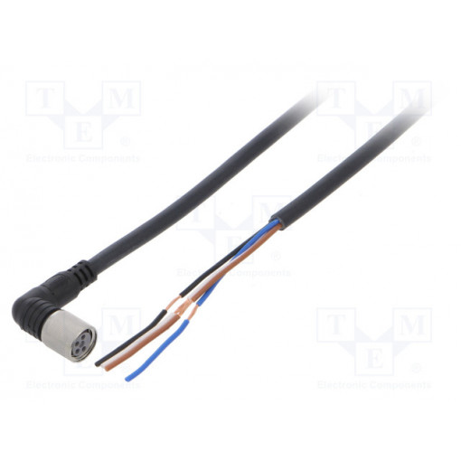 XS3F-E422-402-A; Connection lead; M8; PIN: 4; angled; 2m; plug; 1A; -25÷70°C; IP67; OMRON