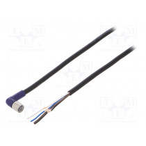 XS3F-LM8PVC4A5M; Connection lead; M8; PIN: 4; angled; 5m; plug; 0.5A; -10÷65°C; IP67; OMRON