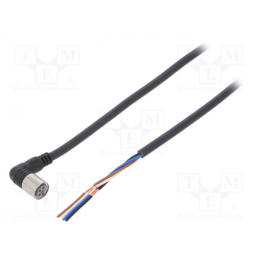 XS3F-M422-402-R; Connection lead; M8; PIN: 4; angled; 2m; plug; 1A; 0÷70°C; IP67; OMRON