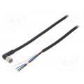 XS3F-M8PUR4A2M; Connection lead; M8; PIN: 4; angled; Len: 2m; plug; 1A; -10÷80°C; IP67; OMRON