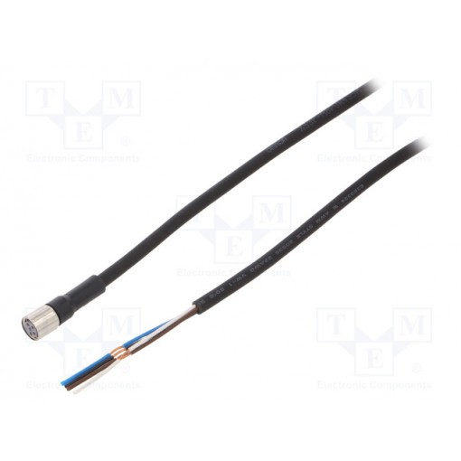 XS3F-M8PUR4S5M; Connection lead; M8; PIN: 4; straight; Len: 5m; plug; 1A; -10÷80°C; OMRON