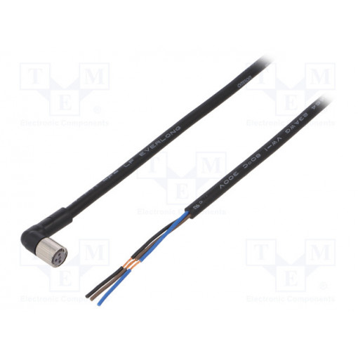 XS3F-M8PVC3A5M; Connection lead; M8; PIN: 3; angled; Len: 5m; plug; 1A; -10÷80°C; IP67; OMRON