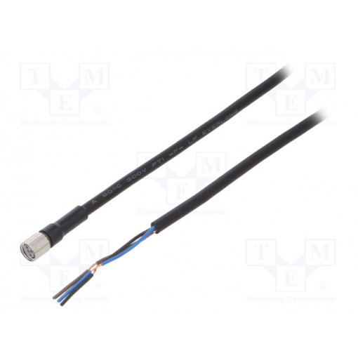 XS3F-M8PVC3S10M; Connection lead; M8; PIN: 3; straight; Len: 10m; plug; 1A; -10÷80°C; OMRON