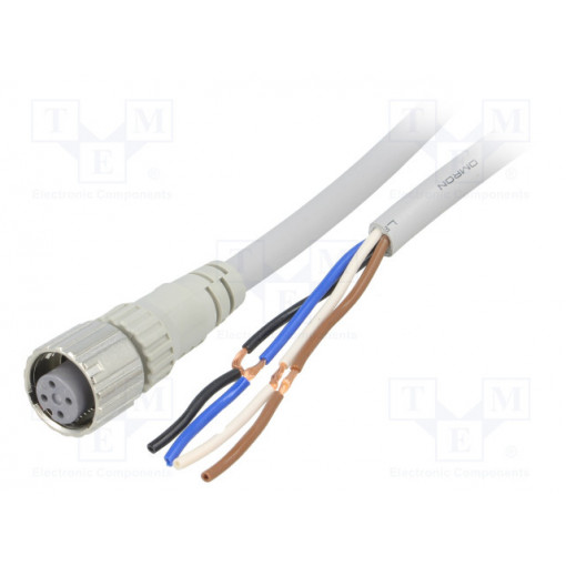 XS5F-D421-D80-F; Connection lead; M12; PIN: 4; straight; 2m; plug; 250VAC; 4A; IP67; OMRON