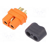XT60I-F; Plug; DC supply; XT60; female; PIN: 3; for cable; soldered; 30A; 500V; AMASS