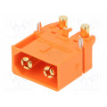 XT60IPW-M; Socket; DC supply; XT60; male; PIN: 3; on PCBs; THT; Colour: orange; AMASS