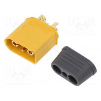 XT90I-M; Plug; DC supply; XT90; male; PIN: 4; for cable; soldered; 40A; 500V; AMASS
