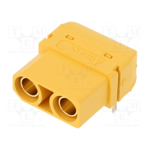 XT90PW-F; Socket; DC supply; XT90; female; PIN: 2; on PCBs; THT; Colour: yellow; AMASS