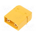 XT90PW-M; Socket; DC supply; XT90; male; PIN: 2; on PCBs; THT; Colour: yellow; AMASS