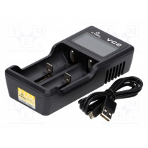 VC2; Charger: microprocessor-based; Li-Ion; 0.5A; Cells quantity: 2; XTAR