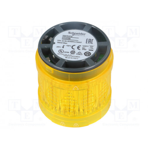 XVUC28; Signaller: lighting; LED; yellow; Usup: 24VDC; Usup: 24VAC; IP65; SCHNEIDER ELECTRIC