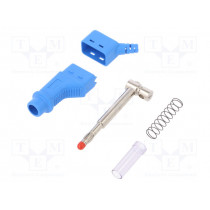 66.9328-23; Plug; 4mm banana; 32A; blue; 2.5mm2; Mounting: on cable; STÄUBLI