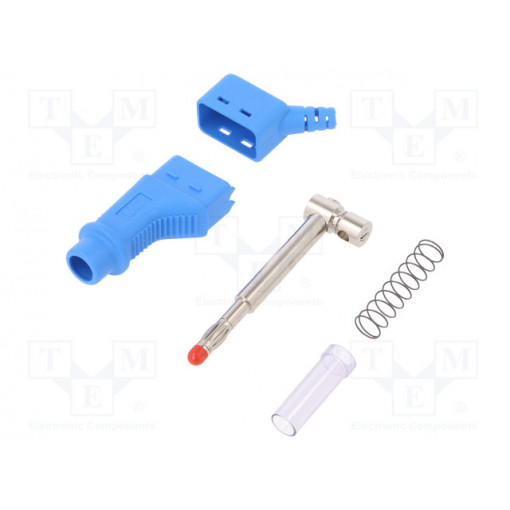 66.9328-23; Plug; 4mm banana; 32A; blue; 2.5mm2; Mounting: on cable; STÄUBLI