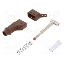 66.9328-27; Plug; 4mm banana; 32A; brown; 2.5mm2; Mounting: on cable; STÄUBLI