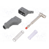 66.9328-28; Plug; 4mm banana; 32A; grey; 2.5mm2; Mounting: on cable; STÄUBLI