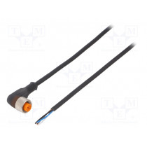 Y92E-M12PUR4A5M-L; Connection lead; M12; PIN: 4; angled; 5m; plug; 4A; -25÷80°C; IP67; OMRON