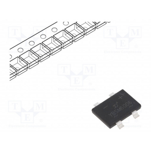 YBSM6006; Single-phase bridge rectifier; Urmax: 600V; If: 6A; Ifsm: 150A; YANGJIE TECHNOLOGY