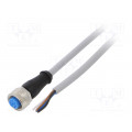 YF2A14-020VB3XLEAX; Connection lead; M12; PIN: 4; straight; 2m; plug; 250VAC; 4A; IP67; SICK
