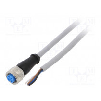YF2A14-020VB3XLEAX; Connection lead; M12; PIN: 4; straight; 2m; plug; 250VAC; 4A; IP67; SICK