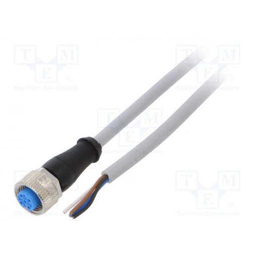 YF2A14-020VB3XLEAX; Connection lead; M12; PIN: 4; straight; 2m; plug; 250VAC; 4A; IP67; SICK