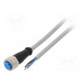 YF2A14-050VB3XLEAX; Connection lead; M12; PIN: 4; straight; 5m; plug; 250VAC; 4A; IP67; SICK