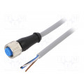 YF2A14-100VB3XLEAX; Connection lead; M12; PIN: 4; straight; 10m; plug; 250VAC; 4A; IP67; SICK