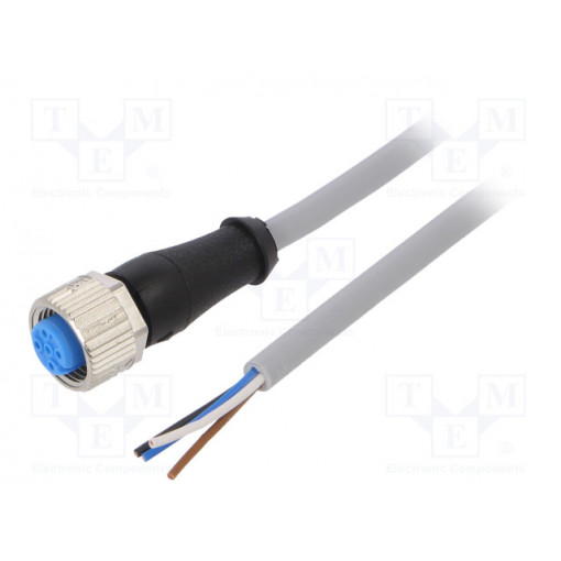 YF2A14-100VB3XLEAX; Connection lead; M12; PIN: 4; straight; 10m; plug; 250VAC; 4A; IP67; SICK