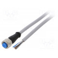 YF2A15-020VB5XLEAX; Connection lead; M12; PIN: 5; straight; 2m; plug; 125VAC; 4A; IP67; SICK