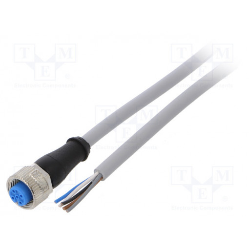 YF2A15-020VB5XLEAX; Connection lead; M12; PIN: 5; straight; 2m; plug; 125VAC; 4A; IP67; SICK